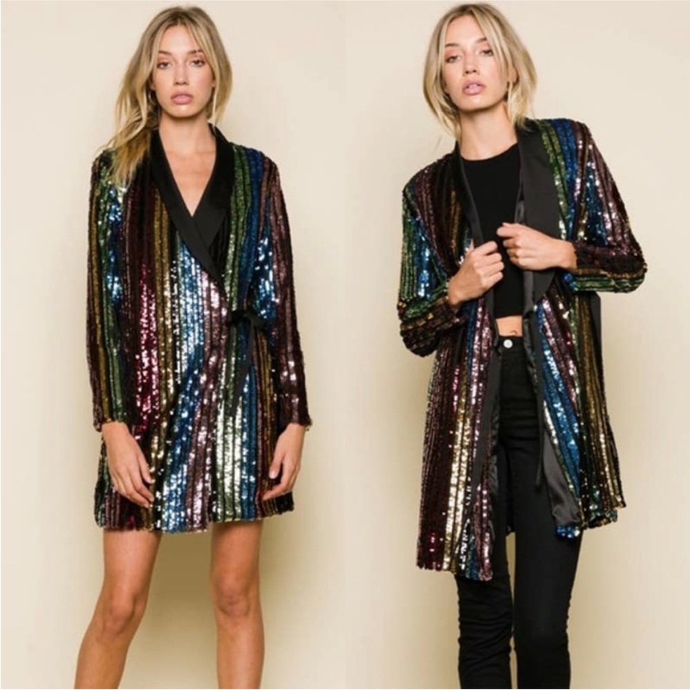 Raga Sequin Charlize Blazer Dress in Size S